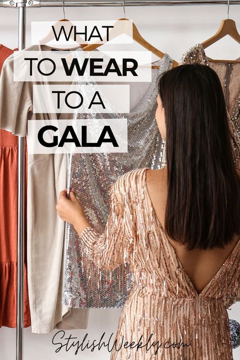 Invited to a gala? Unsure what to wear? Here are a few tips and outfit ideas when it comes to what to wear to a gala Fundraiser Dress Outfit, Casino Night Gala Outfit, Cocktail Event Outfit Classy, Fundraiser Gala Outfits, Winter Gala Outfits For Women, Fall Gala Outfit, Gala Dinner Outfits Women, Banquet Outfits For Women Classy, Corporate Gala Outfit