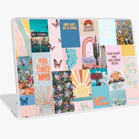 "Pastel aesthetic collage" Laptop Skin by Als10806 | Redbubble Laptop Skin Ideas Aesthetic, Laptop Skins Aesthetic, Pastel Aesthetic Collage, Laptop Skin Ideas, Vsco Collage, Skins Aesthetic, Aesthetic Vsco, Skin Design, Laptop Skin Design