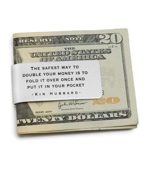 Pin for Later: 90+ Clever White Elephant Gifts That Won't Break the Bank  Double Your Money Clip ($18) Humour, Money Accessories, Money Folding, Double Your Money, Abundance Money, Cash Organizer, Extra Accessories, Affordable Christmas Gifts, Cheap Christmas Gifts