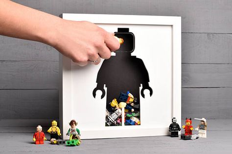 LEGO Toy Storage Children Gift Wall Art Home Decor Gift Lego Kids Room, Lego Wall Art, Lego Diy Crafts, Lego Frame, Lego Bedroom, Figure Storage, Lego Mosaic, Lego Wall, Boys Bedroom Makeover