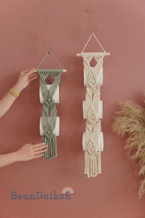 Buy Toilet Paper Hanger Rustic Toilet Holder Modern Farmhouse Online in India - Etsy Farmhouse Macrame, Toilet Paper Hanger, Rustic Toilet, Toilet Holder, Rustic Toilets, Her Bathroom, Macrame Home Decor, Modern Boho Decor, Toilet Paper Storage