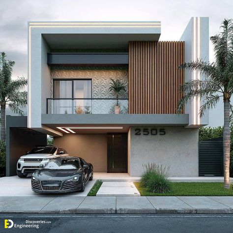 36+ Super Modern House Design Ideas  - Engineering Discoveries Contemporary House Exterior, Modern Small House Design, Modern Contemporary Homes, Front Elevation Designs, Modern House Facades, Architect Design House, Modern Exterior House Designs, Duplex House Design, Duplex House