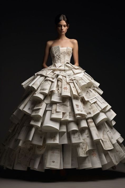 Newspaper Dress, Angela Carter, Book Dress, Paper Fashion, Paper Dress, Recycled Fashion, Bridal Designs, Art Google, Custom Dresses