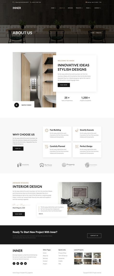 Inner – is a fully-featured Elementor Template Kit created especially for Interior Designer, Architecture, Real Estate, and Furniture websites. Interior Architecture Website Design, Concrete Website Design, Website Design About Us Page, Website Design Inspiration Architecture, Architecture Website Design Layout, Website Block Design, Why Us Website Design, Interior Design Website Ideas, Home Builder Website Design