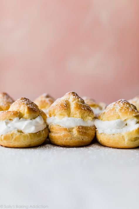 Profiteroles, Easy Pate A Choux Recipe, Choux Cream Puff, Choux Recipe, French Cruller, Cruller Donuts, Choux Cream, Sallys Baking, Dessert Treats