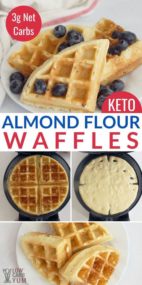 R3 Meal Ideas, Keto Waffles Almond Flour Mini Dash, Recipes For Almond Flour, Keto With Almond Flour, Keto Waffle Recipe Easy, Almond Flour And Honey Recipes, Low Starch Breakfast, Keto Recipes With Almond Flour, Keto Waffles Almond Flour Easy