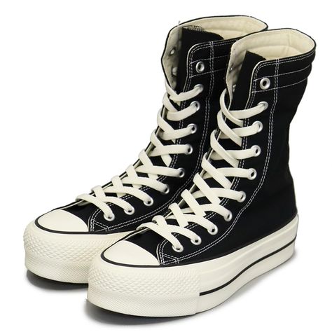 PRICES MAY VARY. All Star sole arrangement model Gringe Shoes, Funky Converse, Scenecore Fashion, Goth Sneakers, High Converse Outfit, Emo Shoes, Knee High Sneakers, Alt Shoes, Knee High Converse