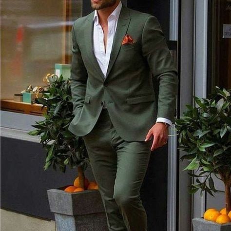 Never Worn Men’s 2 Piece Suit Slim Fit Two Button Green Suit Bought New From Etsy - Includes Jacket And Pants. Forrest Green Size 3xl But Fits Small Tuxedo Fashion, Mark Wright, Groom Tuxedo, Green Suit, Casual Stylish, Dark Green, Suit Jacket, Slim Fit, Green