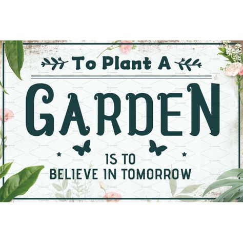 PRICES MAY VARY. Inspiring Quote: The words 'Plant A Garden Is To Believe In Tomorrow'on the Garden Signs remind people to plant good seeds in life and reap a beautiful future. Garden Signs can give people motivation and inspiration. Product Size: The Garden Sign 'Plant A Garden Is To Believe In Tomorrow' measures 8x12 inches and is an excellent collection for many gardening lovers, bringing personality and romance to their gardens and yard. High Quality Materials: We use high-quality metal to m Bible Garden, Plant A Garden, Future Garden, Garden Signs, Garden Gifts, Garden And Yard, Backyard Garden, Metal Tin, Tin Signs