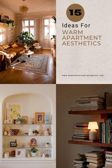 Looking for a warm aesthetic for your living room? This post contains 15 easy ideas to make your living room warm and cozy for the fall. Warm colors, cozy textiles, ambient lighting, everything you need to make your dream apartment come to life. Light Bright Living Room Inspiration, Living Room Vibes Cozy, Cozy Warm Apartment Aesthetic, Adding Warmth To Living Room, Cozy Home Lighting, Small Apartment Lighting Ideas, Modern Warm Apartment Aesthetic, Soft Lighting Apartment, Clean Cozy Living Room Aesthetic