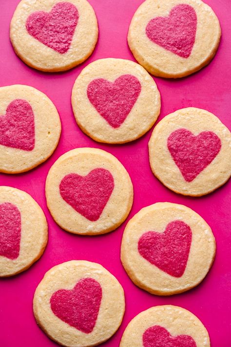 Easy Heart Cookies, Slice And Bake Heart Cookies, Slice Bake Cookies, Cut And Bake Cookies, Slice And Bake Halloween Cookies, Slice And Bake Cookies Recipes, Slice And Bake Sugar Cookies, Pink Heart Cookies, Slice Cookies