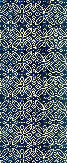 Indonesian Batik - Lovely indigo pattern African Batik Pattern, Boho Fabric Pattern, Color Patterns Design, Boho Fabrics, Fabric Patterns Prints, Pattern Batik, Indigo Pattern, Old Patterns, Arte Doodle