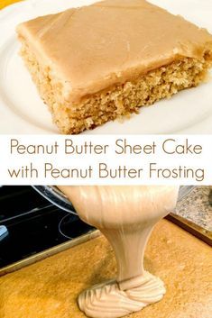 Cooked Peanut Butter Frosting, Easy Peanut Butter Cake 4 Ingredients, Easy Desserts Peanut Butter, Peanut Butter Sheet Cake Recipe, Peanut Butter Texas Sheet Cake, Recipe With Peanut Butter, Peanut Butter Cake Recipe, Banana Frosting, Dessert Crepes