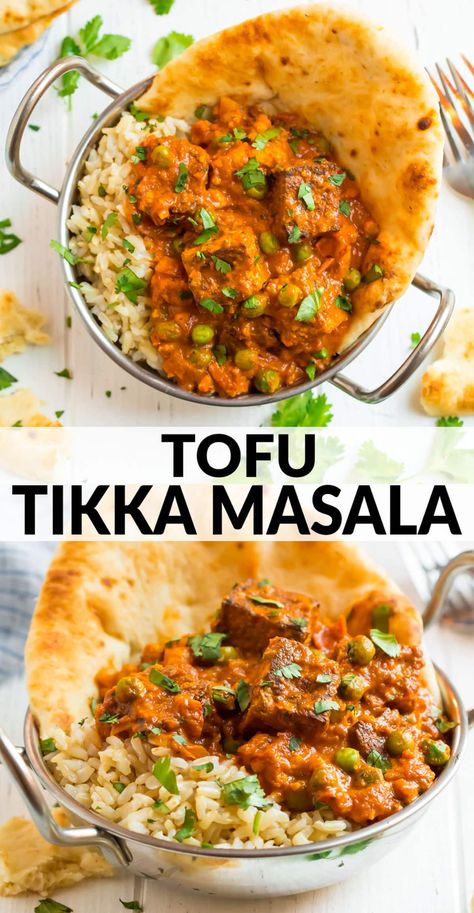 Tofu Tikka Masala, Tofu Tikka, Pasta Vegetariana, Tasty Vegetarian Recipes, Vegetarian Dinners, Masala Recipe, Curry Sauce, Deilig Mat, Authentic Indian