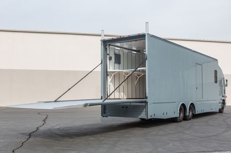 You Won't Find a Greater Car Hauler Than This Aero-Bodied Canepa Peterbilt - The Drive Enclosed Car Hauler, Hauler Truck, Truck Conversion, Car Hauler Trailer, Truck Frames, Car Hauler, Custom Trailers, Detroit Diesel, Aluminum Roof