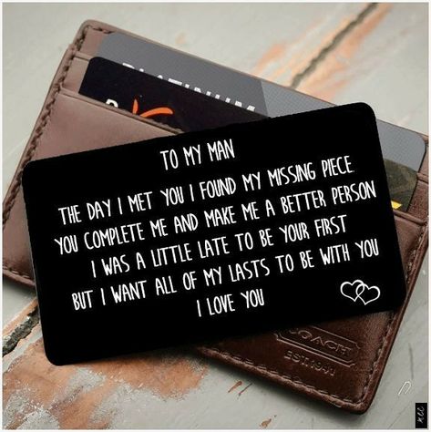 Diy Gifts For Christmas, Quotes Valentines Day, Bday Gifts For Him, Surprise Gifts For Him, Romantic Gifts For Him, Boyfriend Anniversary, To My Man, Birthday Gifts For Boyfriend Diy, Wallet Insert