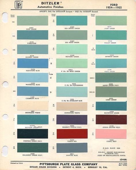 My Colors Vintage Car Color Palette, 1950s Color Palette, Vintage Paint Colors, Car Paint Colors, 67 Mustang, Car Dream, Vintage Pickup, My Colors, Combi Vw