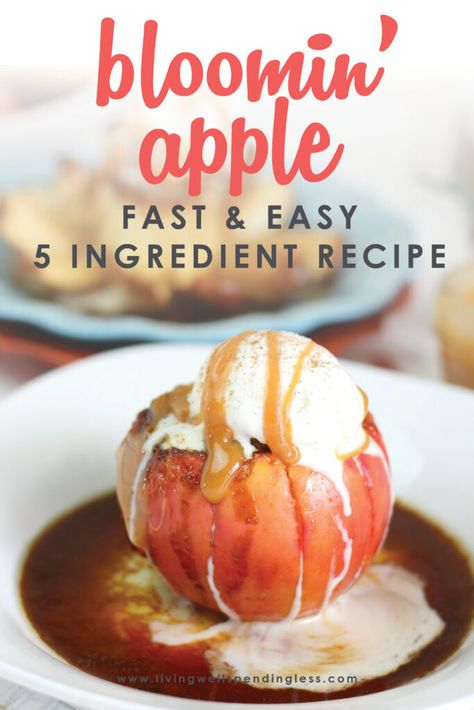 Bloomin Apple Recipe, Blooming Apple Recipe, Bloomin Apples, Baked Apples Recipe, Blooming Apples, Spring Meals, Apple Recipe, Apple 5, 5 Ingredient Recipes