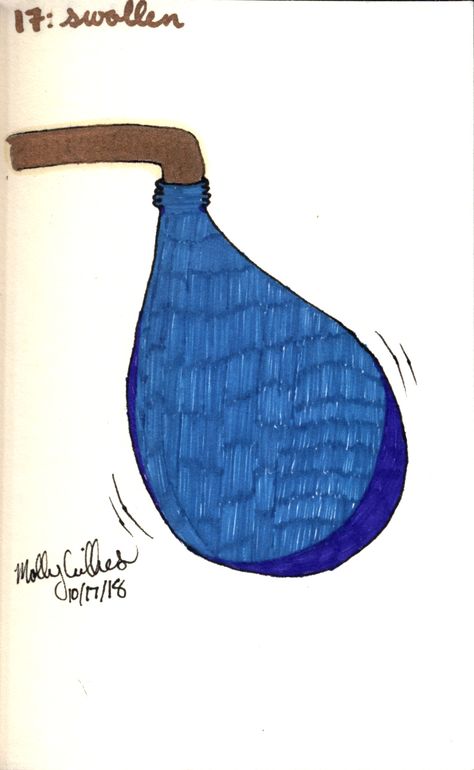 Inktober day 17: Swollen I didn't want to draw a swelling wound on a person, so I drew an over-filled water balloon.  Hopefully that's "swollen" enough. #Inktober #Inktober2018 Water Balloon Drawing, Balloon Sketch Drawings, How To Draw Water Bubbles, Water Balloon Paint, Water Ballon, Water Balloons, Outdoor Blanket, Balloons, Drawings