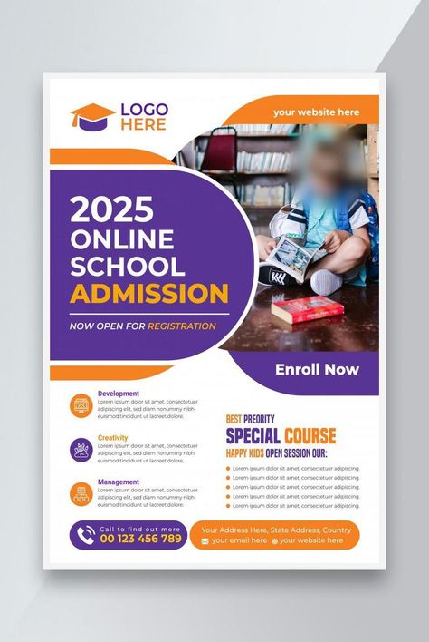 Educational Pamphlet Design, Education Pamphlet Design, Flyer Design Education, Class Advertisement Poster, School Flyer Design Creative, School Posters Design, Poster School Ideas, Educational Flyer Design, Teacher Poster Design