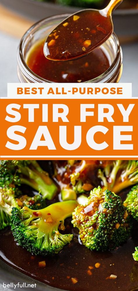 Keep this fantastic homemade Stir Fry Sauce on hand and make a restaurant quality Asian stir fry dinner in a flash. Delicious with chicken, beef, pork, shrimp, and vegetables. Over rice or noodles. This easy stir fry sauce recipe is made in minutes and can be used right away or stored for later. Stir Fried Sauce Recipe, Shrimp Stir Fry Sauce Easy, Asian Sauces For Stir Fry, Sweet And Spicy Stir Fry Sauce, Chinese Sauce For Vegetables, Authentic Chinese Stir Fry Sauce, Chinese Sauces Recipes Stir Fry, Chinese Chicken Marinade Stir Fry, Homemade Stir Fry Sauce Easy