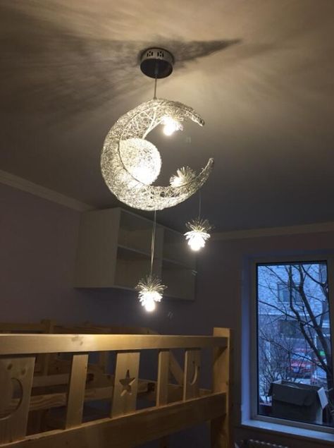 (In Stock) Ceiling Light Modern Moon Star Featured LED Pendant Light Kids Room Living Room Light with 5 Lights(Guarding Stars) Bedroom Design Ideas Simple, Simple Bedroom Design Ideas, Star Lights On Ceiling, Modern Hanging Lights, Simple Bedroom Design, Star Ceiling, Kids Room Lighting, Pendant Lighting Dining Room, Diy Ceiling