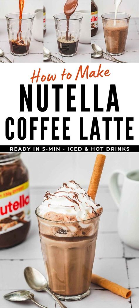 Coffee Concoctions, Nutella Coffee, Breakfast Drink, Latte Recipe, Coffee Latte, Food App, Grocery Lists, Grocery List, Food Waste