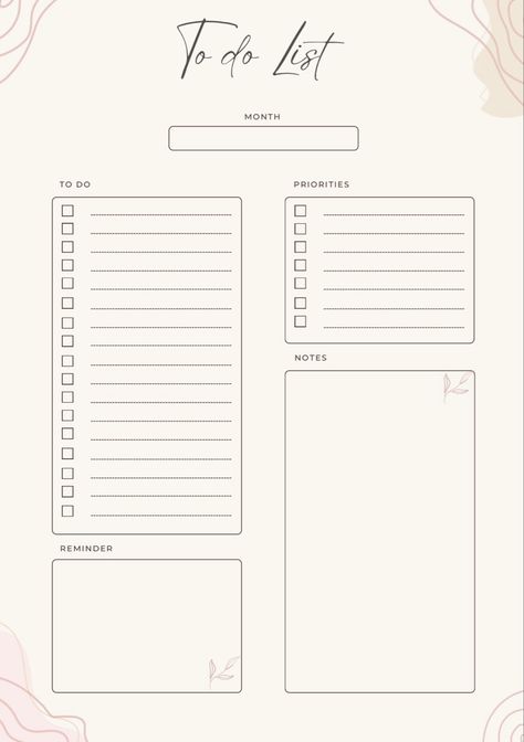 To Do Lists Aesthetic, Planner Monthly Layout, Memo Template, To Do List Template, Do List, Bullet Journal Ideas Templates, To Do List Notebook, Planner Writing, Daily Planner Pages