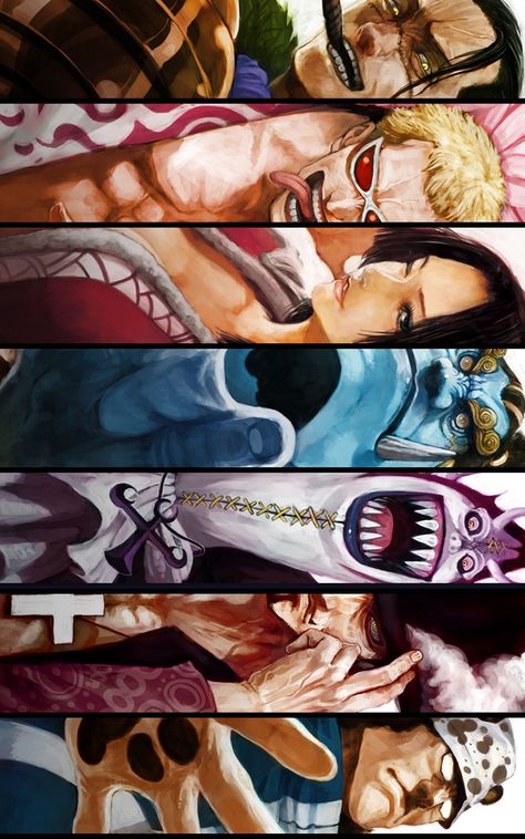 Warlords of the sea 🌊 #onepiece The 7 Warlords, One Piece Warlords Fanart, 7 Warlords One Piece, 7 Warlords Of The Sea, One Piece Warlords, Warlords One Piece, Seven Warlords Of The Sea, One Piece Aesthetic, Sir Crocodile