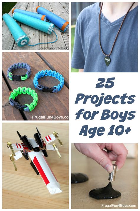 25 Awesome project ideas that tween and teen (probably young teen) boys will go for!  Love the X-Wing! Summer Boredom, Diy And Crafts Sewing, Boredom Busters, Crafts For Boys, Cadeau Diy, Kids Ideas, Mother's Day Diy, Age 10, Camping Crafts