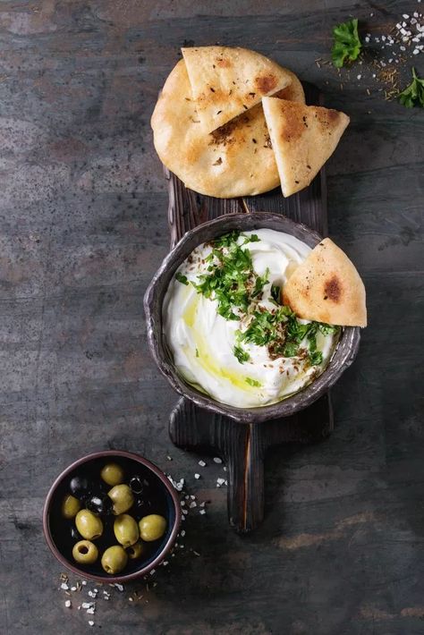 Labneh (Yogurt Cheese) the Cream Cheese of Arab Cuisine Arabic Breakfast, Labneh Dip, Mediterranean Appetizers, Honey Dessert, Yogurt Cheese, Spreadable Cheese, Friends First, Cucumber Tomato Salad, Sandwich Fillings