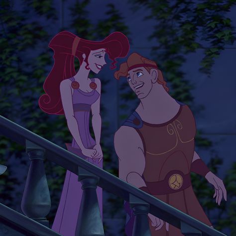 From animated Disney film, “Hercules” (1997). Megan From Hercules, Meg And Hercules Fanart, Hurceles Disney, Hercules And Meg Fan Art, Megara Hercules Aesthetic, Female Hercules, Megara And Hercules, Disney Boyfriend, Meg And Hercules