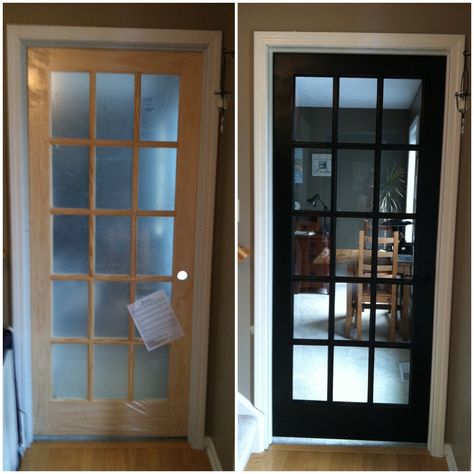 Single French Door Office, Single French Door Interior, Black French Doors Interior, French Door Decor, French Door Interior, Single French Door, Sliding Doors Internal, Black French Doors, Glass French Doors