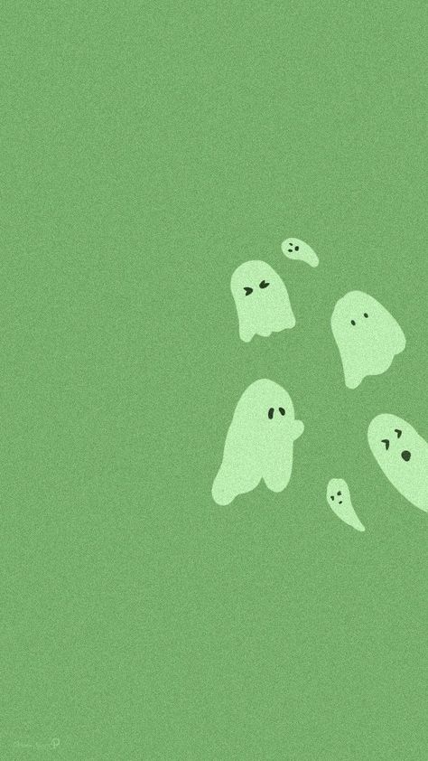 Halloween Wallpaper Green Aesthetic, Green Halloween Phone Wallpaper, Green Fall Backgrounds Wallpapers, Autumn Green Wallpaper, Cute Ghost Iphone Wallpaper, Aesthetic Halowen, Painting Ideas Green Background, Halloween Wallpaper Iphone Cute, Sage Green Fall Wallpaper