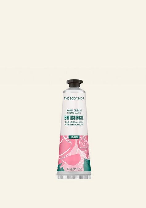 Hand Cream Aesthetic, The Body Shop Hand Cream, Hands Care, Rose Hand Cream, Japanese Hand Cream, Rose Body Lotion, British Rose, Organic Almond Milk, Hand Moisturizer