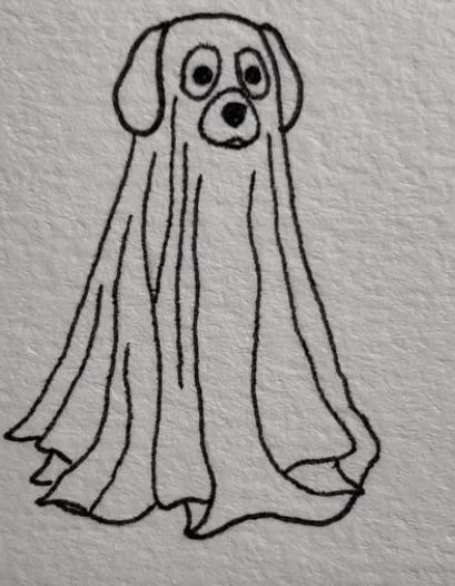 Dog Doodles, Paw Drawing, Tattoo Painting, Ghost Dog, Dog Cute, Drawing Skills, Cute Ghost, Background Wallpaper, Ghost