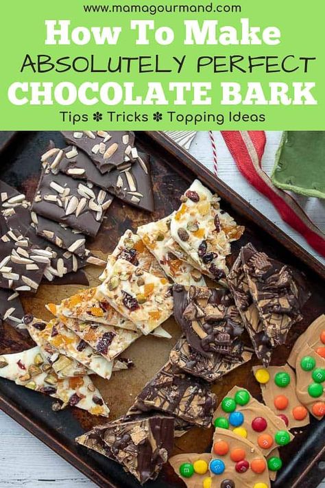 Choclate Bark, Homemade Chocolate Bark, Candy Bark Recipes, Dark Chocolate Bark, White Chocolate Bark, Chocolate Bark Recipe, Candy Bark, Food Chocolate, Bark Recipe