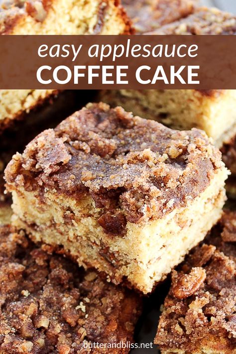 Applesauce Coffee Cake, Recipe Using Applesauce, Easy Applesauce, Applesauce Cake Recipe, Baking With Applesauce, Applesauce Bread, Cinnamon Coffee Cake, Coffee Cake Muffins, Apple Sauce Recipes