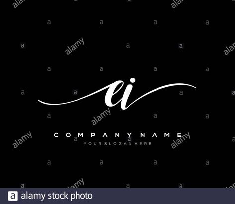 EI Letter initial handwriting logo vector. Stock Vector Ei Logo, Handwriting Logo, Handwritten Logo, Handwritten Letters, Public Domain Images, Vector Stock, Signature Logo, Vector Logo, Handwriting