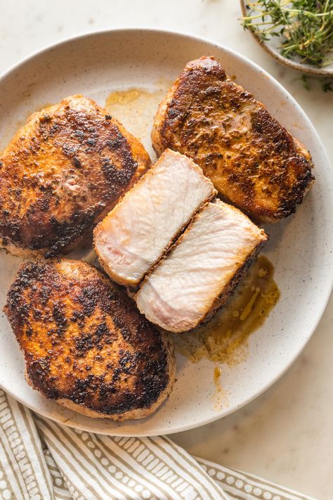 Easy to make and flavorful, with a beautiful golden crust and tender, juicy interior, these Baked Boneless Pork Chops are simply the best oven-baked pork chops you’ll ever have. Best of all, you just need pantry staples and about 5 minutes of prep work! Baked Pork Chops Oven Boneless, Baked Boneless Pork Chops, Baked Coconut Shrimp, Boneless Pork Chop Recipes, Baked Pork Chops Oven, Cooking Pork Chops, Seared Pork Chops, Pork Chop Recipes Baked, Easy Skillet Meals