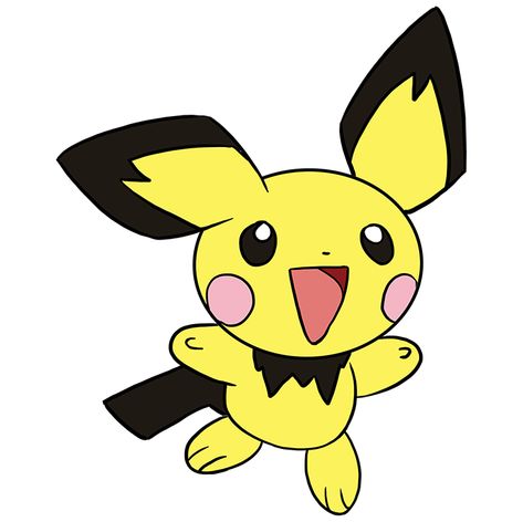 How to Draw Pichu Pokémon - Really Easy Drawing Tutorial Pichu Drawing, Pichu Pikachu Raichu, Pichu Pokemon, Easy Pokemon, Pikachu Raichu, Pikachu Drawing, Snk King Of Fighters, Pikachu Pikachu, Pokemon Sketch