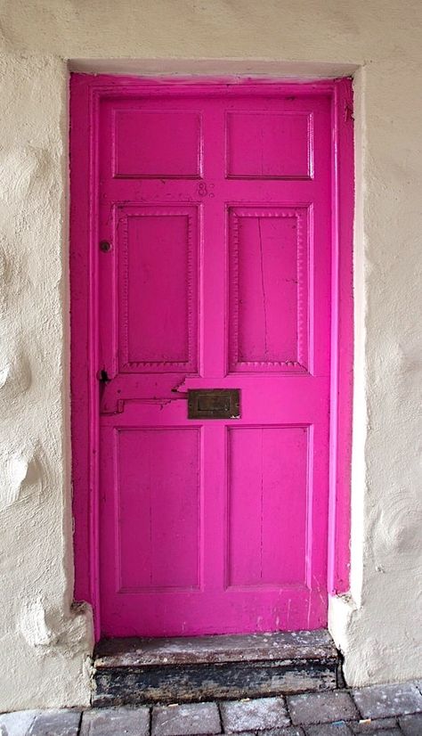 Kilkenny, County Kilkenny, Ireland Fancy Doors, Pretty Doors, Behind The Green Door, Decorative Doors, Pink Front Door, Kilkenny Ireland, Open Sesame, Window Architecture, Linocut Printmaking