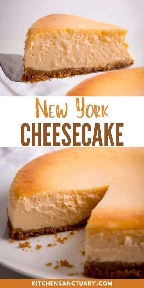 Jr Cheesecake Recipe, New York Cheesecake Recipes, Juniors Cheesecake, Kitchen Sanctuary, Strawberry Compote, New York Cheesecake, Digestive Biscuits, Cheesecake Bars, Party Desserts