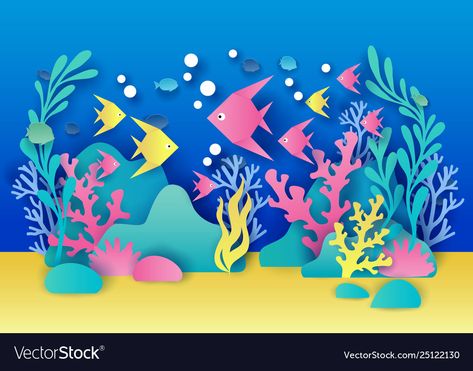 Upcycle Paper, Paper Plants, Sea Crafts, Scenery Photography, Diy Projects For Beginners, Ocean Crafts, Exotic Fish, Class Decoration, Mermaid Theme