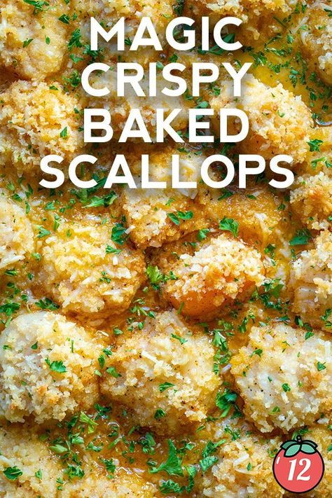 Baked Scallops Bread Crumbs, Stuffed Scallops, Easy Scallop Recipes, Anniversary Food, Crispy Baked Shrimp, Summer Grill, 7 Fishes, Sea Foods, Scallop Dishes