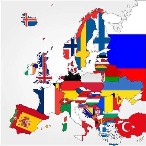 Highly Detailed Europe Map With Country Flags. Europe map on white background wi , #AFF, #Map, #Country, #Europe, #Highly, #Detailed #ad Flags Illustration, World Map Europe, Flags Europe, Continents And Countries, Europe Continent, Countries And Flags, Imaginary Maps, Asia Map, Geography Map