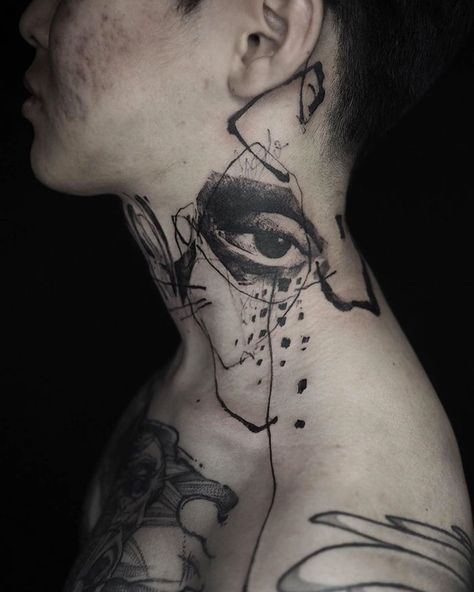 Eye Neck Tattoo Design Neck Tattoo For Guys, Inspiration Tattoos, Neck Tattoos, Full Body Tattoo, Modern Tattoos, Dark Tattoo, Tattoo Life, Dream Tattoos, Eye Tattoo