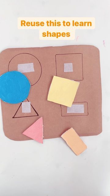 Emily on Instagram: "Diy Shape puzzle 🧩. This is super easy to do Perfect for little hands learning shapes! I got the Velcro tape from @hobbycrafthq The rest is just cardboard! Follow for more baby and mindful craft ideas . #cardboardboxcreative #cardboardcrafts #creativity #cardboardactivities #ourcardboardlife #cardboardcreations #babyplayideas #create_play_inspire #puzzletime #preschoolactivities #playbasedlearning #preschoolathome #babyplayhacks #playroom #diycardboardplay" Cardboard Play, Shape Puzzle, Playbased Learning, Velcro Tape, Puzzle Crafts, Learning Shapes, Shape Puzzles, Preschool At Home, Instagram Diy