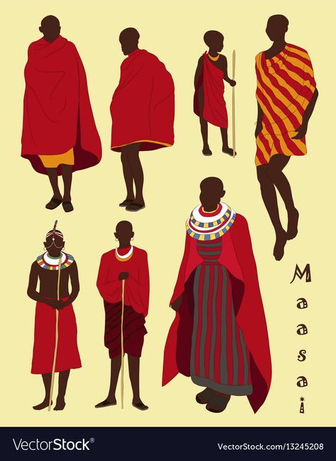 Kenyan Clothes, Clothing Vector, Animation Disney, African Art Paintings, Textile Prints Design, Africa Art, Black Love Art, Maasai, African Culture