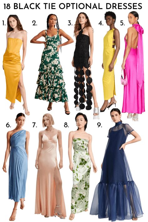 18 Black Tie Optional Wedding Guest Dresses | Carly A. Hill Black Tie Optional Guest Dress, Black Tie Beach Wedding Guest Dress, Black Tie Wedding Guest Dress Midsize, Black Tie Spring Wedding Guest Dress, Spring Black Tie Wedding Guest Dress, Black Tie Summer Wedding Guest, Black Tie Optional Dress Women, Creative Black Tie For Women, Black Tie Wedding Guest Dress Spring